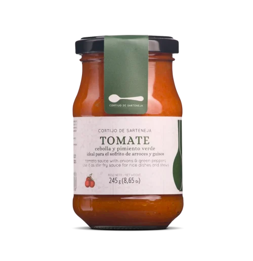 salsa de tomate y cebolla Salsa de tomate, cebolla y pimiento verde